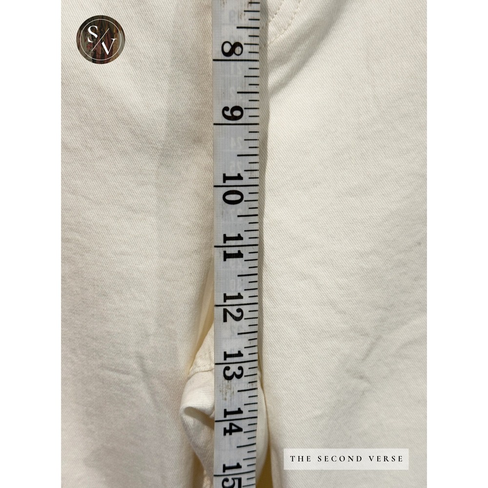 Boden Denim Straight Leg Pants Women Boho Embroidered Raw Hem Cream Size 22 Long - Picture 8 of 13